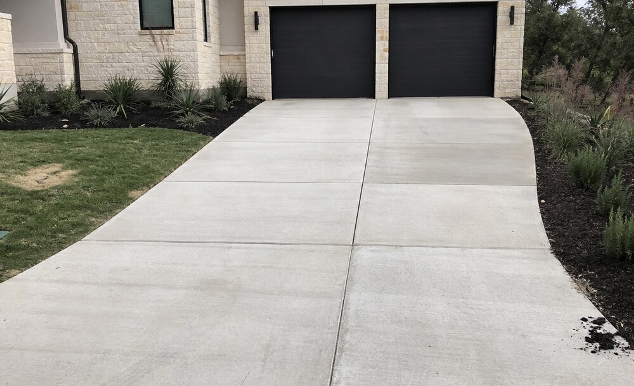 Concrete driveway at an Austin home