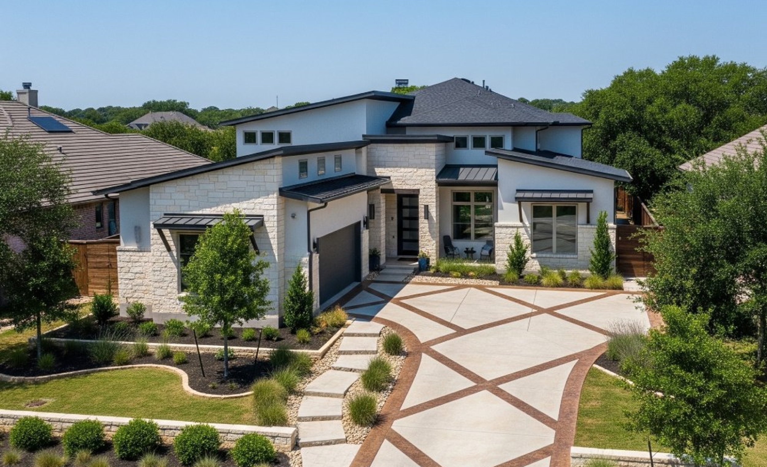 Concrete driveway at an Austin home