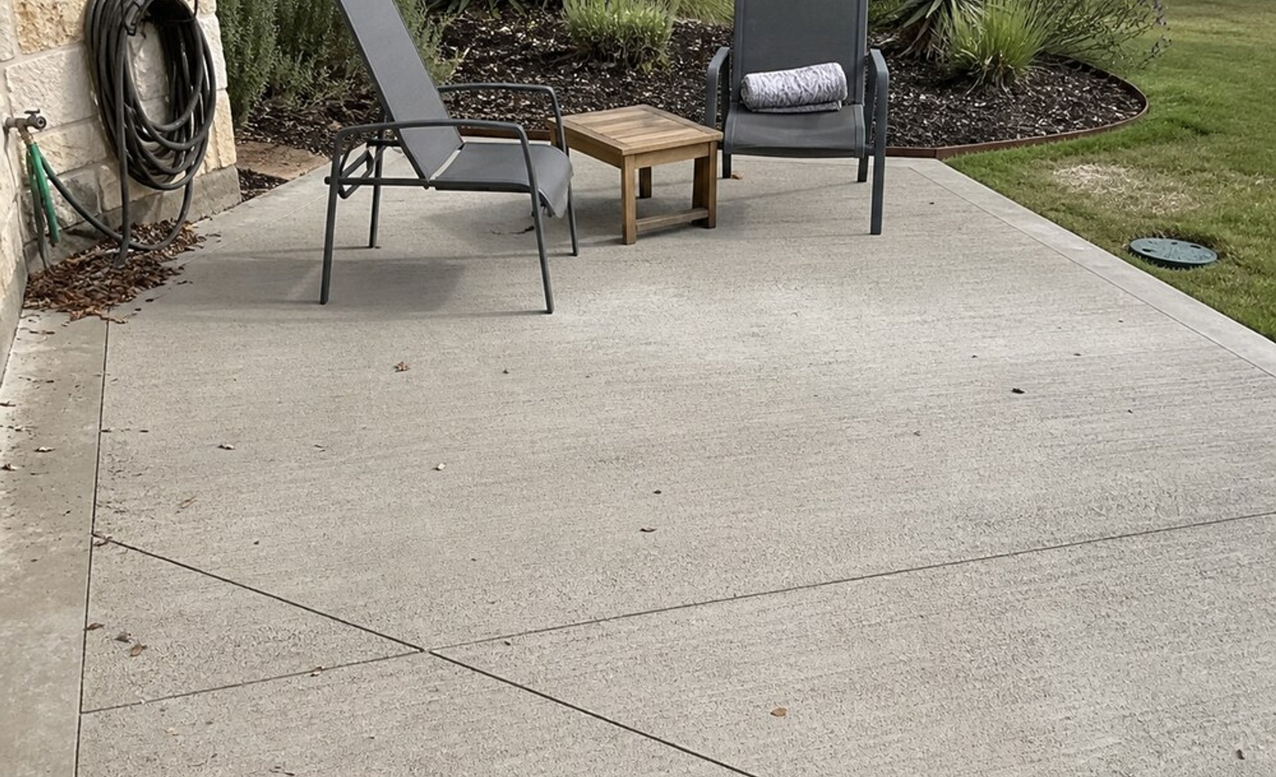 Stamped decorative concrete patio in Austin