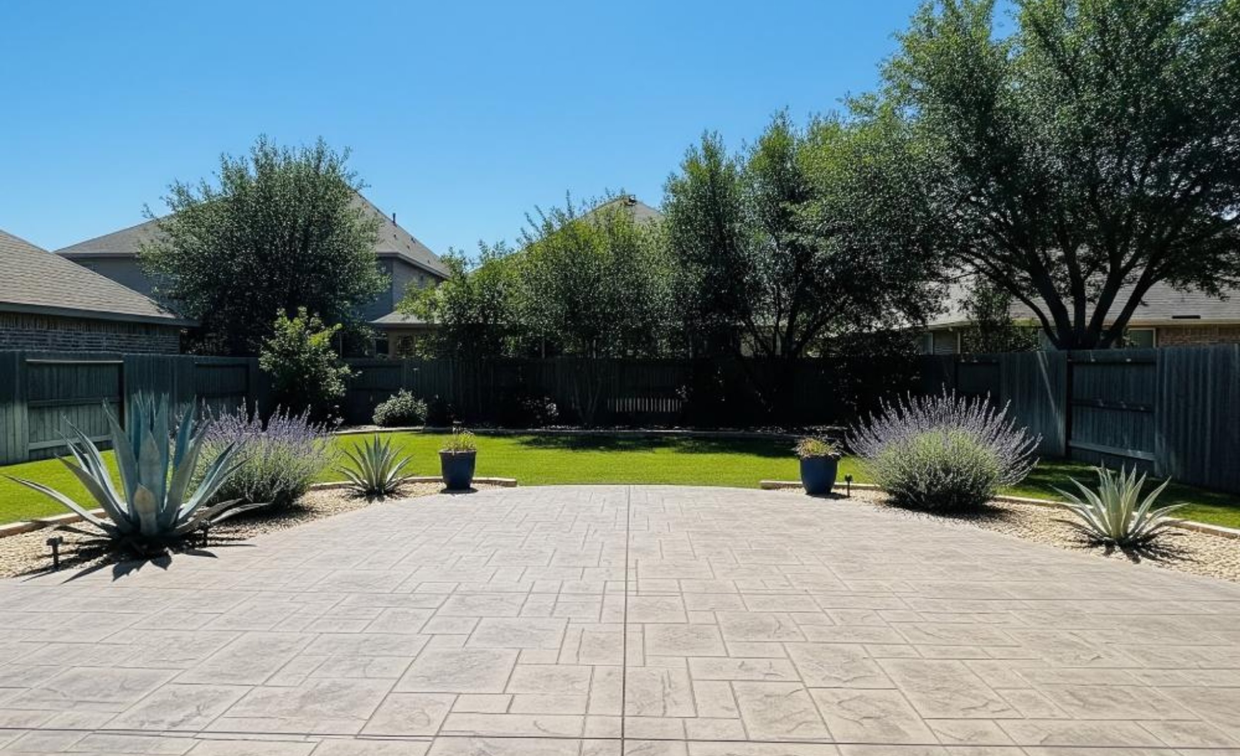 Stamped decorative concrete patio in Austin