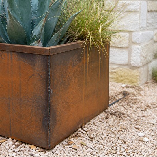 Corten steel planter boxes