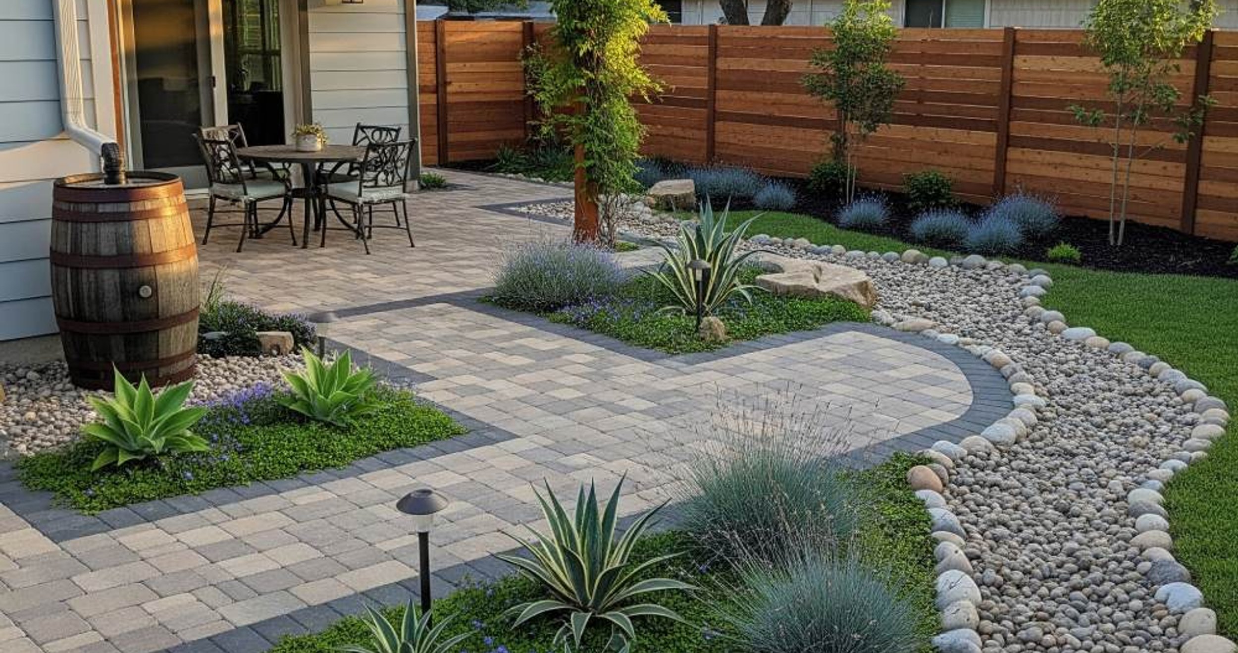 Garden design with native plants in an Austin yard
