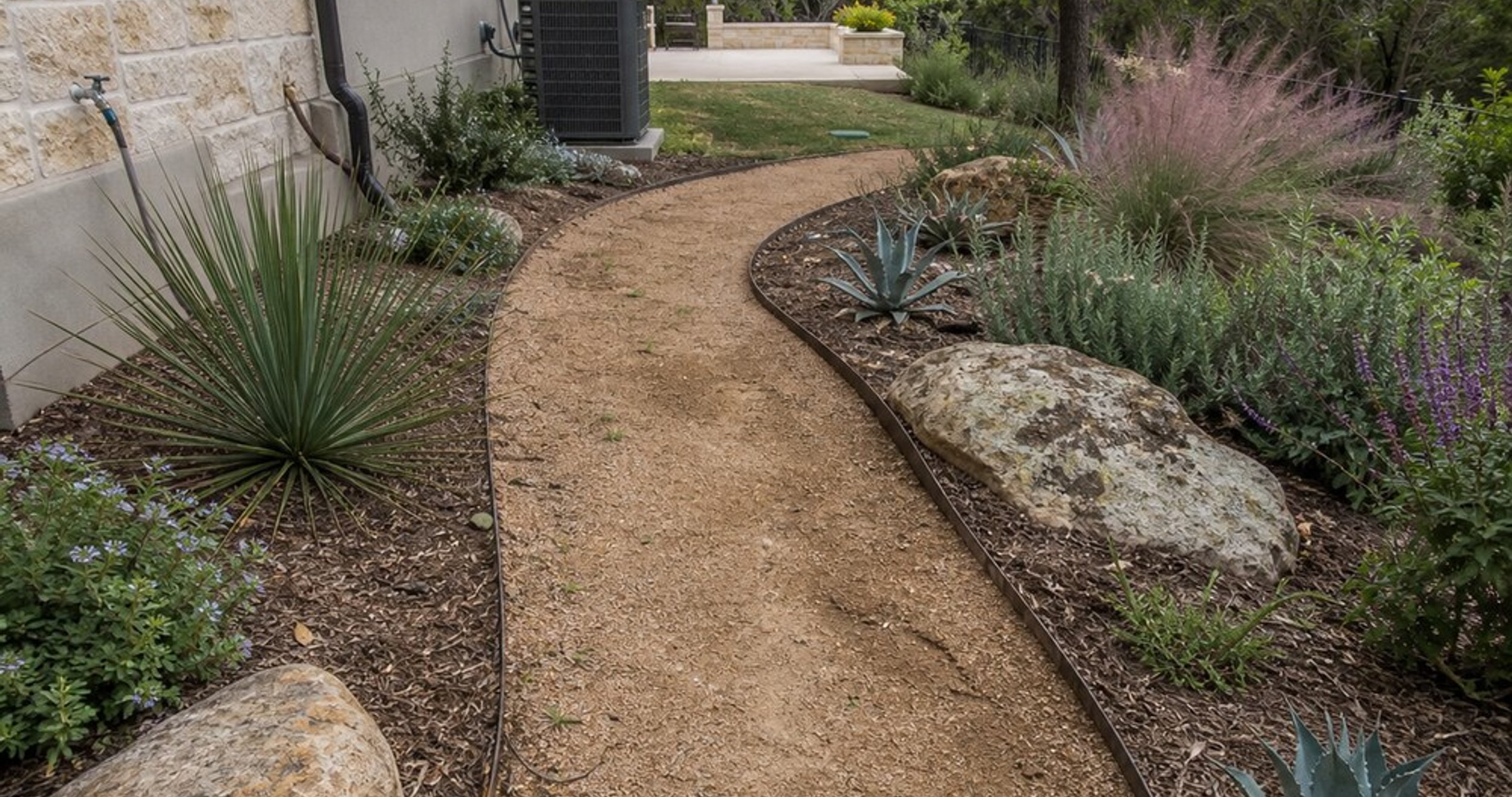 Water-wise xeriscape design with native plants in Austin