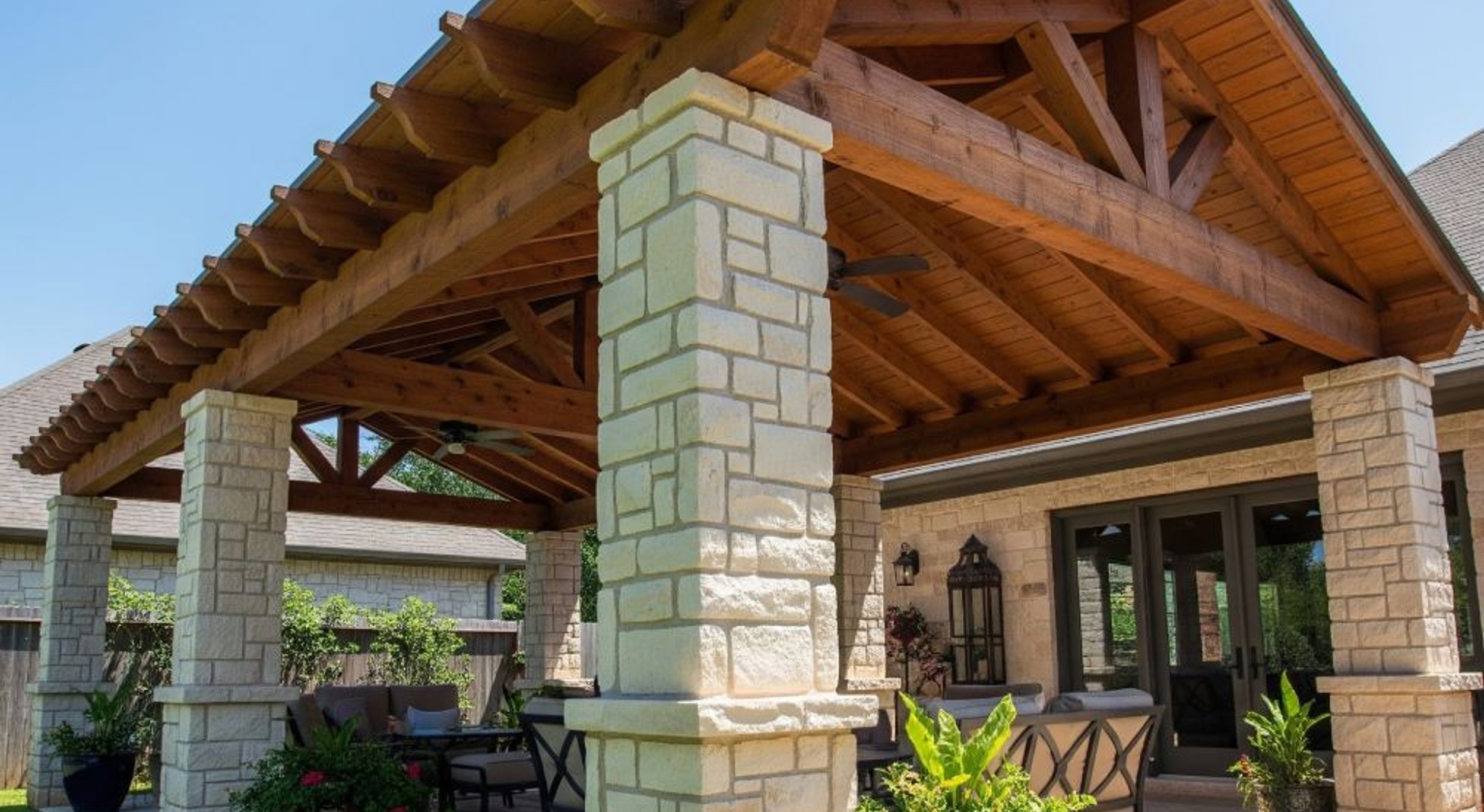 Custom patio cover and pergola design plan for an Austin home