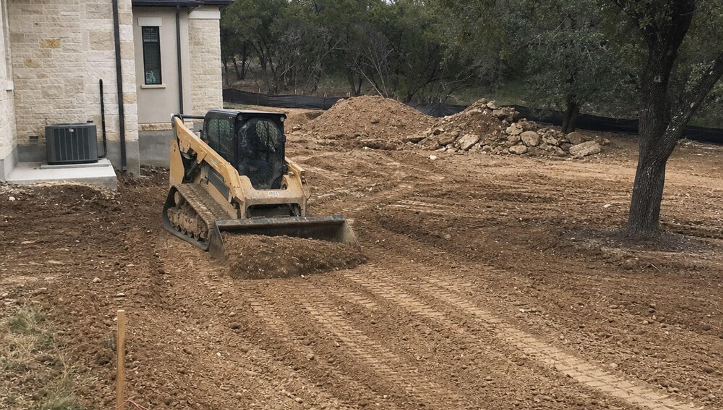 graded yard with proper drainage slope in Austin